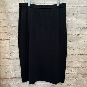 MING WANG Womens Black Acrylic Knit Straight Skirt Elastic Waist Stretch Size M